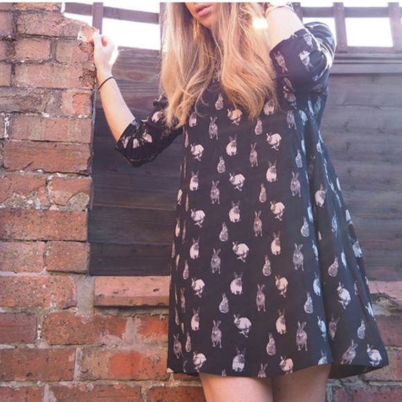 rabbit print dress h & m